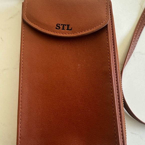 Brown Leather Crossbody Phone Bag - Picture 3 of 3